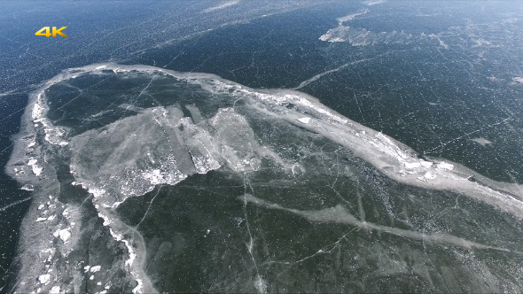 Aerial Frozen Lake