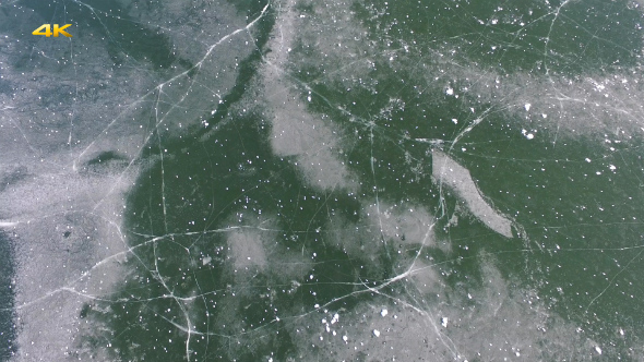 Aerial Frozen Ice Crack