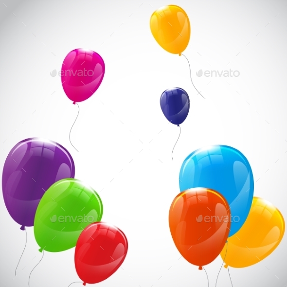 Color Glossy Balloons Background Vector