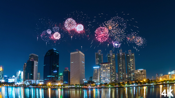 New Year Countdown City Fireworks alt