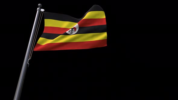 Uganda Flag With Alpha Channel  4K