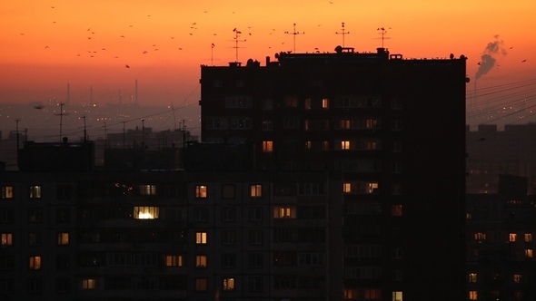 City Skyline After Sunset