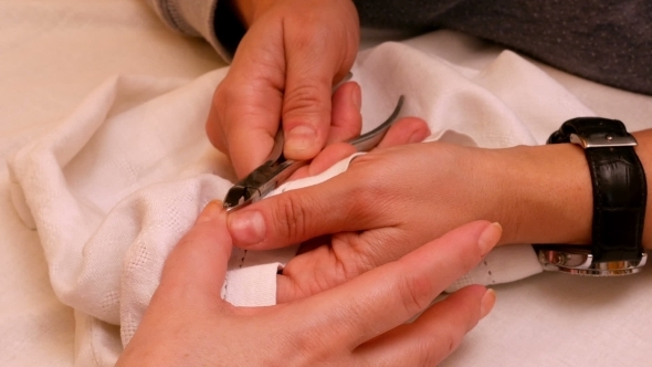 Manicure Painting And Polishing Nails In Spa Salon