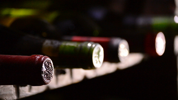 Wine Bottles in Cellar