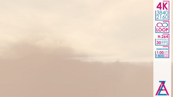 Flying Through White Gray Orange Clouds In The Sky alt