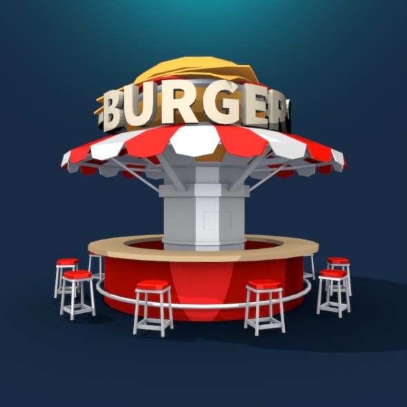 Burger Stand Low Poly