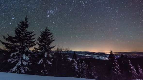 Milky Way In Carpathian Mountains