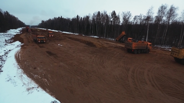 Construction New Road Aerial Shot