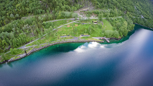 Aerial Of Beautiful Nature Norway