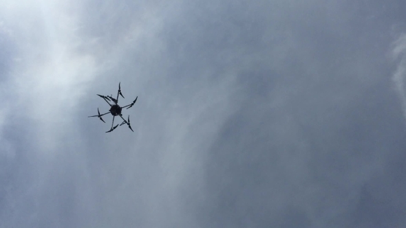 Modern Drone Is Flying 
