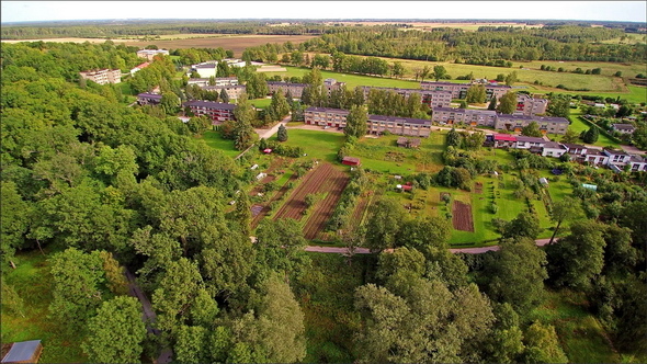 Sky View of the Beautiful Palamuse City in Estonia