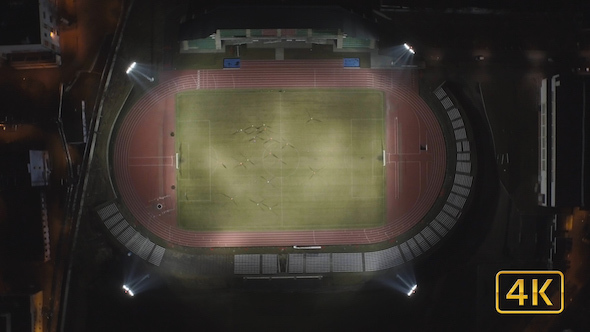 Aerial View Of Football Match