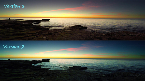 Aerial Sunrise Of Mediterranean Sea (2 versions)