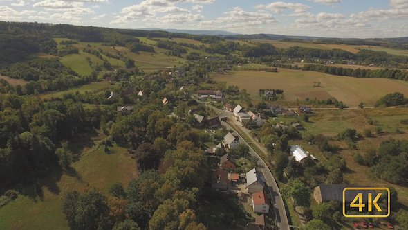 Aerial Over European Village 2