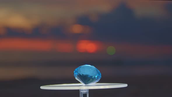 Aquamarine Blue Diamond On The Beach