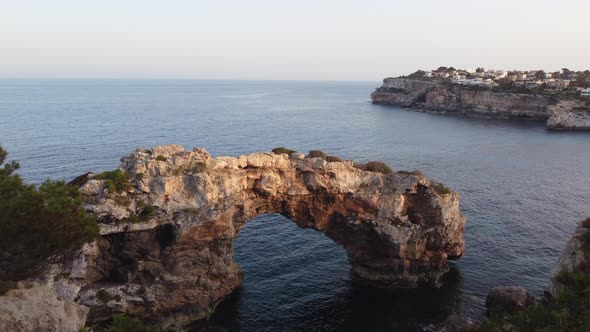 Es Pontas Natural Stone Arch in Cala Santanyi in Mallorca or Majorca, Spain