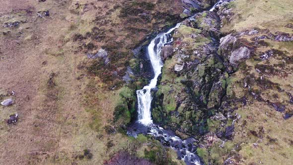 Aerial View of Granny's Pass Is Close To Glengesh Pass in Country Donegal, Ireland