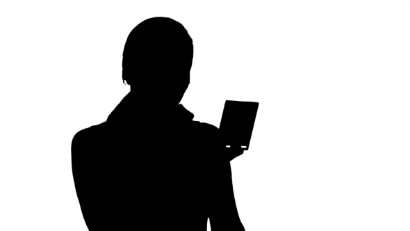 Silhouette Woman With Lipstick Makeup Looking