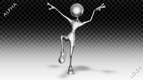 3D Silver Man - Cartoon Kung-Fu Dance