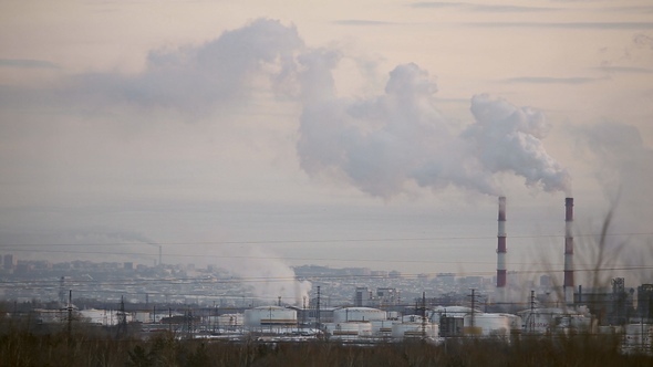 The Smoke Comes from the Chimneys in Winter