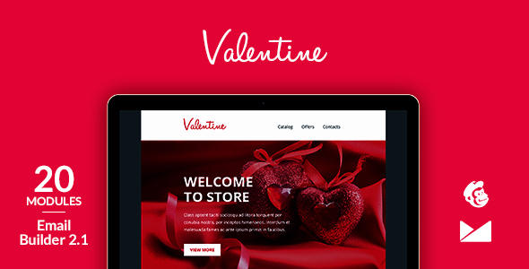 Valentine Email Template + Online Emailbuilder 2.1