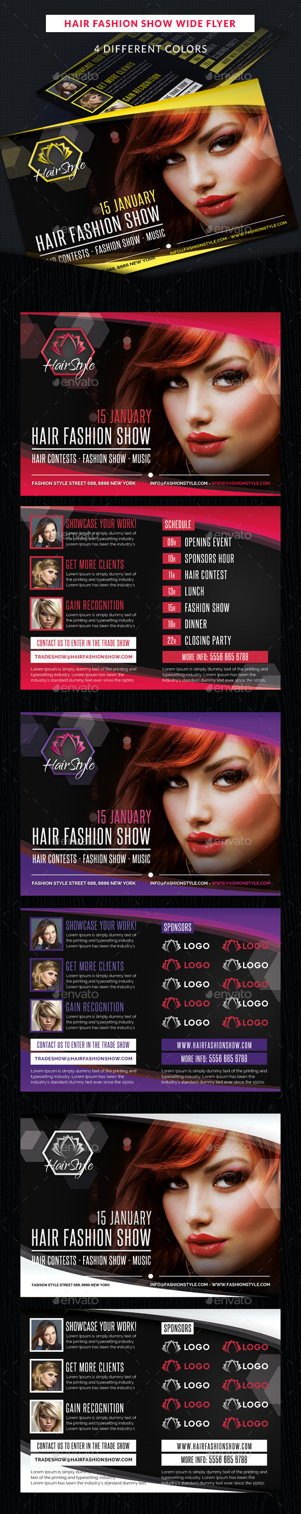 Hair Fashion Show Promotion Wide Flyer