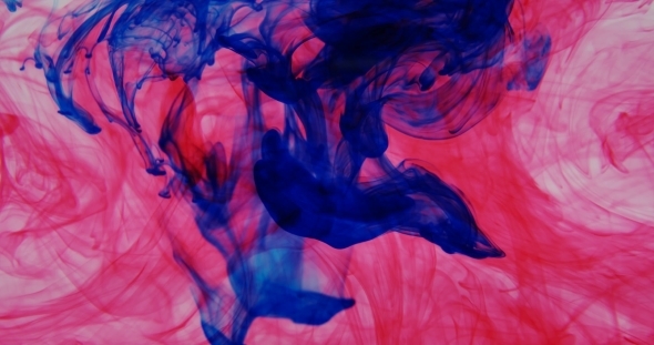 Blue And Red Ink In Water