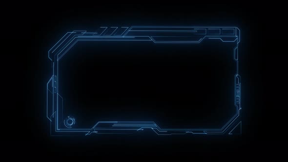 Hud Frame Digital Technology Plexus Lines, Alpha Channel alt