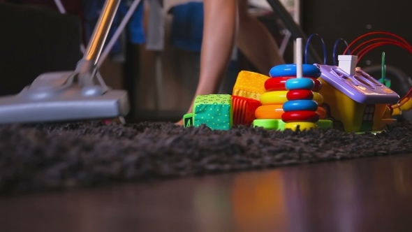 Cleaning Room With a Vacuum Cleaner