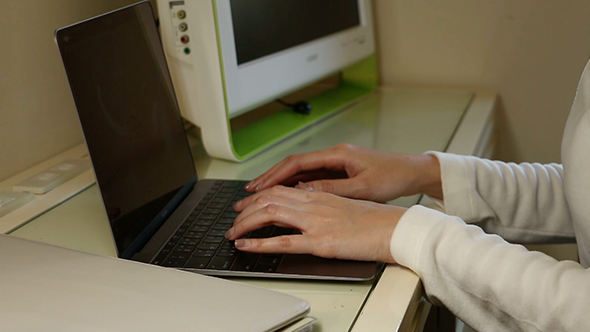 Woman using the Computer