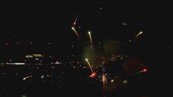 Fireworks Flashing In The Night