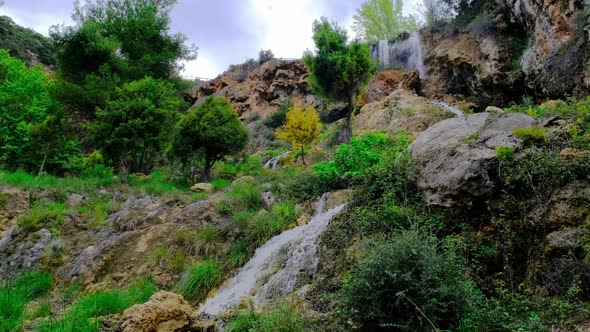 Beautiful Large Waterfall in a Slow Motion