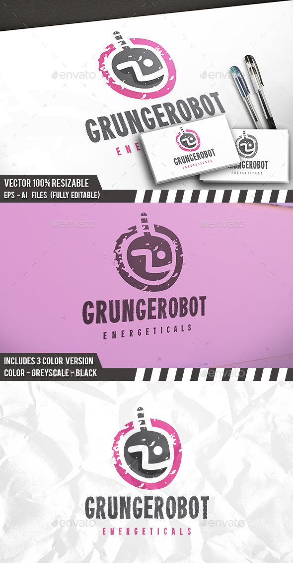 Grunge Robot Logo