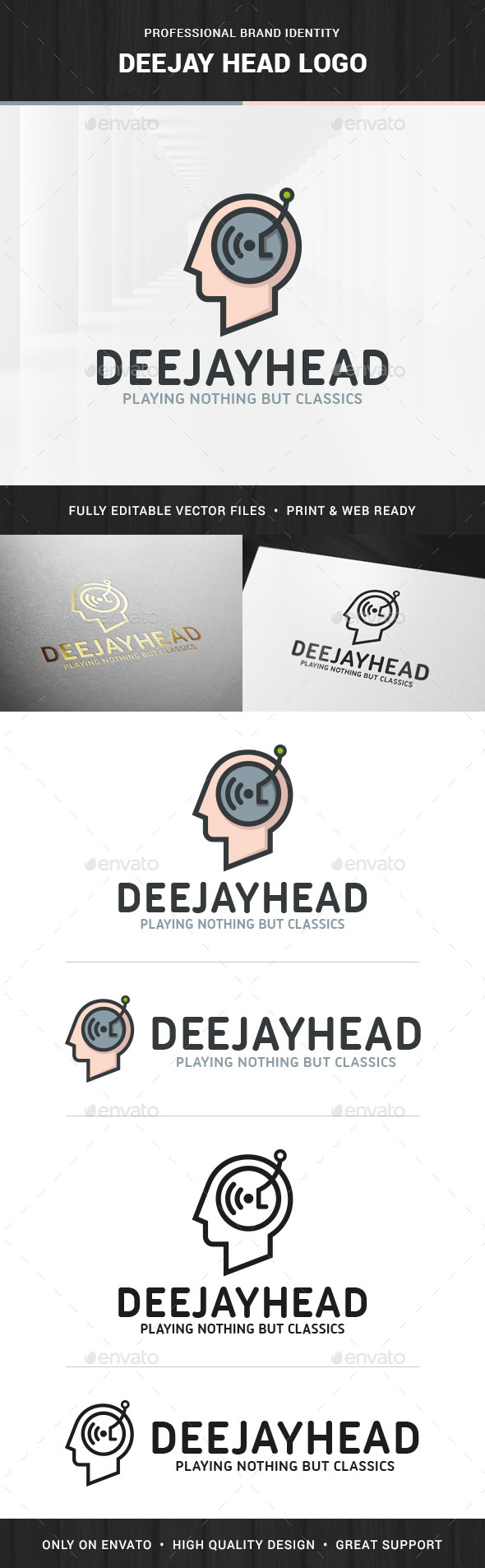 DJ Head Logo Template