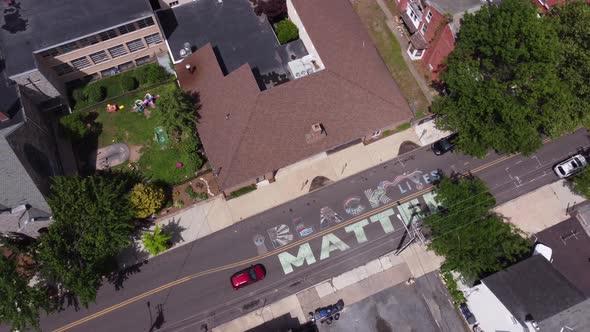 Black Lives Matter Mural painted on Street in Pottstown