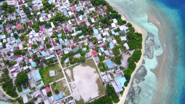 Aerial view sky of resort beach by sea and sand background