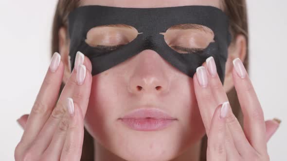 Close up of Woman in Eye Mask