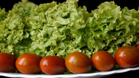 Green Salad And Red Tomatoes