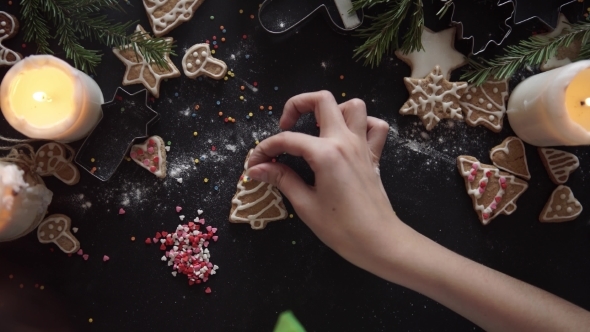 Woman Hands. Traditional Homemade Christmas alt