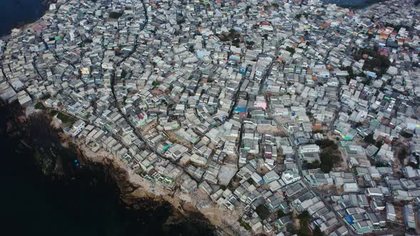 Spectacular aerial view of a city in chi cong area in south of Vietnam.