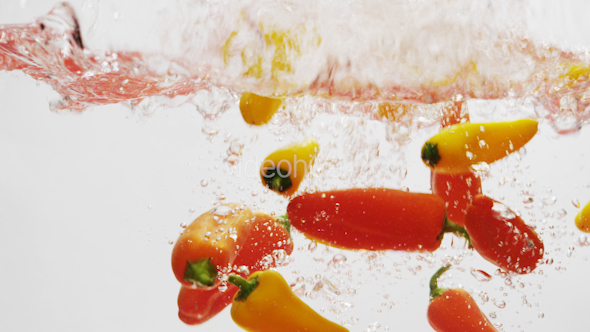 Peppers Fall into Water