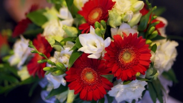 Wedding Bouquet Of Fresh Flowers. Close-up.
