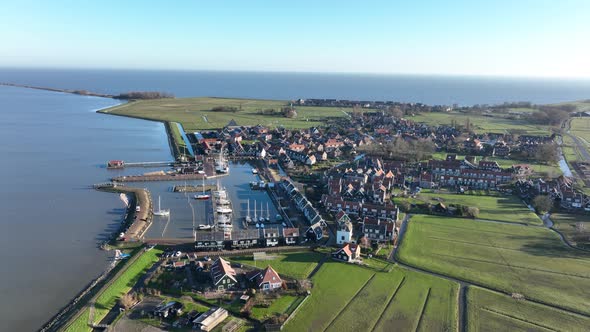 Typical Dutch Touristic Attraction Old Historic Picturesque Fishing Village on the Penisula of