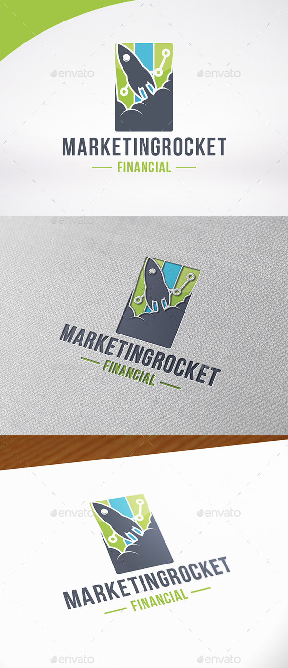 Marketing Rocket Logo Template