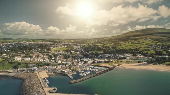 Sun Cityscape at Port Town Aerial