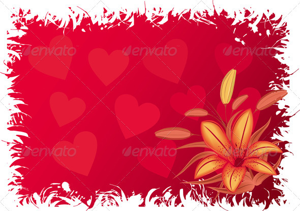 Valentines grunge background with hearts