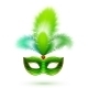 Green Venetian Carnival Mask with Feathers - GraphicRiver Item for Sale