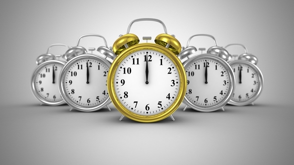Five Alarm Clocks Move Forward
