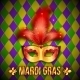 Gold and Red Carnival Mask on Colorful Grid - GraphicRiver Item for Sale