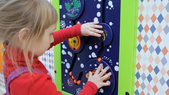 Girl Playing in Educational Intellectual Games